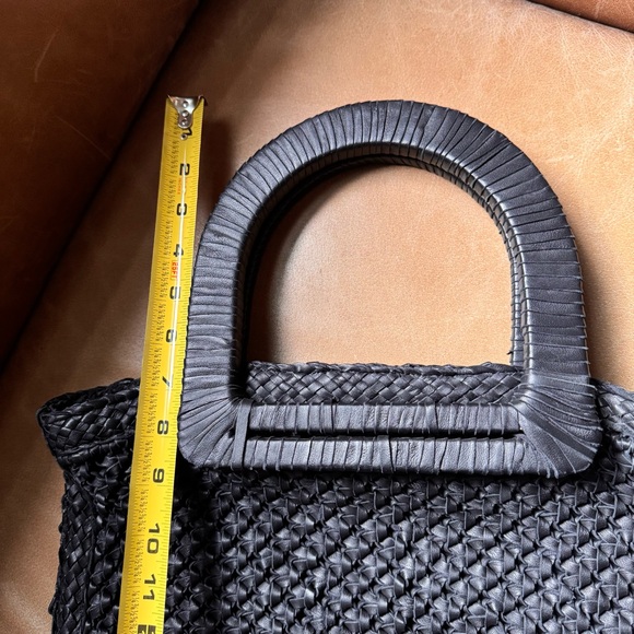 Genuine soft Leather woven black bohemian bag designer handmade vintage vibes - Picture 15 of 17